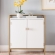 Claudette Mixed Metal & Wood Foyer Cabinet in White & Gold