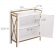 Claudette Mixed Metal & Wood Foyer Cabinet in White & Gold