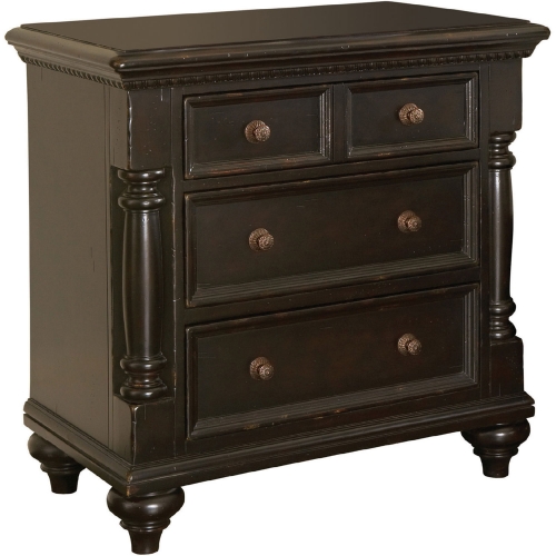 Stony Point 3 Drawer Nightstand in Tamarind Black Finish