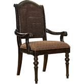 Isla Verde Dining Arm Chair in Tapestry Fabric & Black Wood (Set of 2)