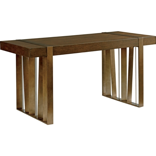 Intersect 60" Writing Desk in Mocha Finished Oak on Metal Base