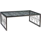 Honeycomb Cocktail Coffee Table in Iron Metal & Glass