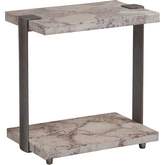 Corrina Spot End Table in Fossilized Coral & Iron