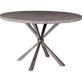 Iteration 48" Round Dining Table in Gray Wood & Silver Iron