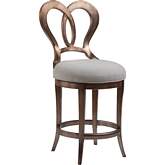 Melody Counter Stool in Silver Mahogany & Vanilla Fabric