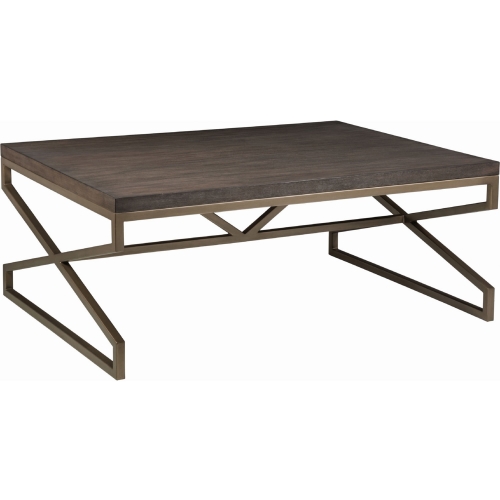 Edict Cocktail Coffee Table in Antico Brown Finish