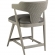 Arne Counter Stool in White Wood, Cane & Mocha Gray Leatherette