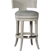 Fuente Swivel Bar Stool in White Gray Wood & Gray Fabric
