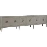 Logan 107" Media Console TV Stand Buffet in Brushed White Oak