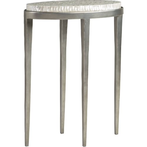 Brilliante Spot End Table in Silver Iron & Shell