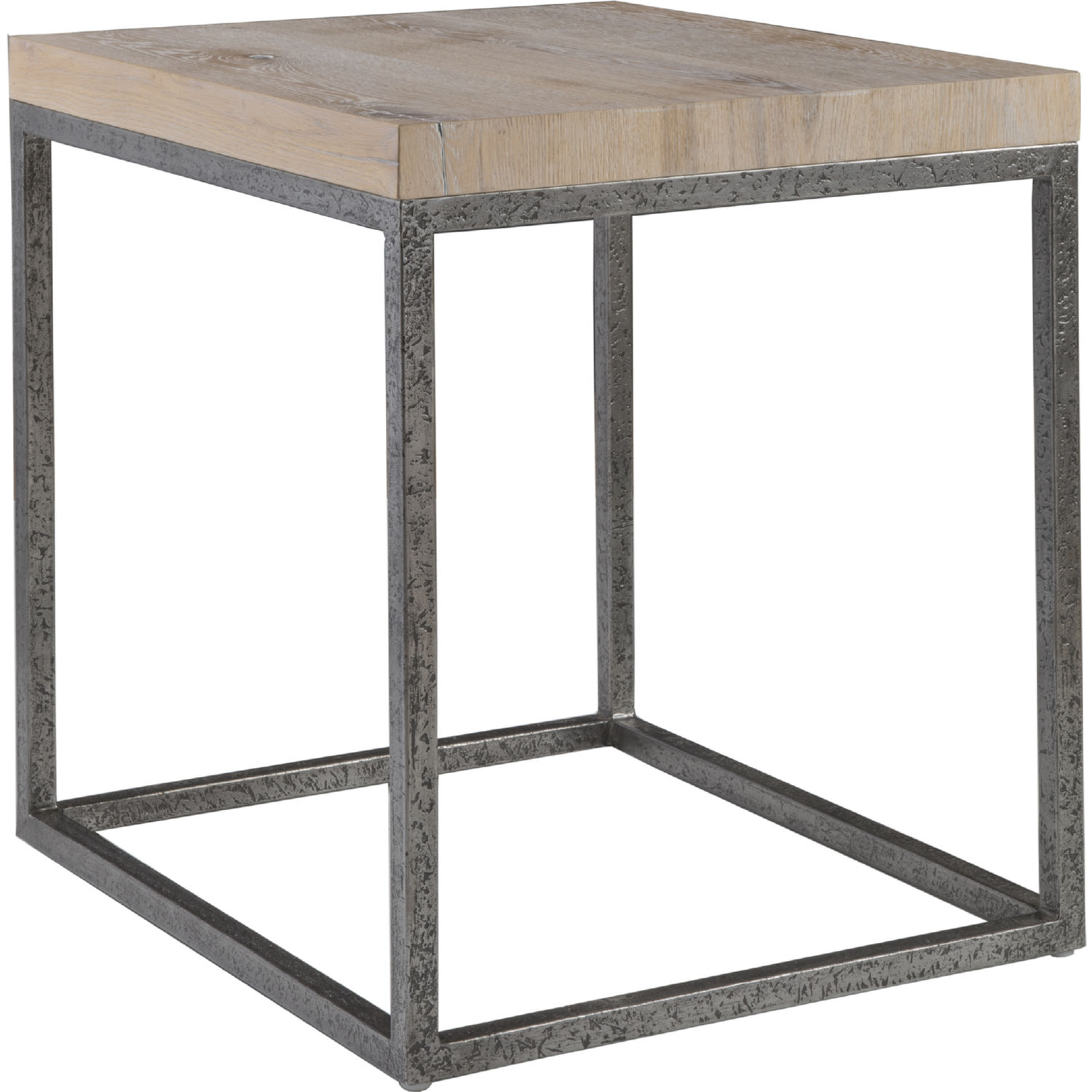 Foray Table Artistica 2210-955 Foray End Table in Distressed Oak Veneer & Iron