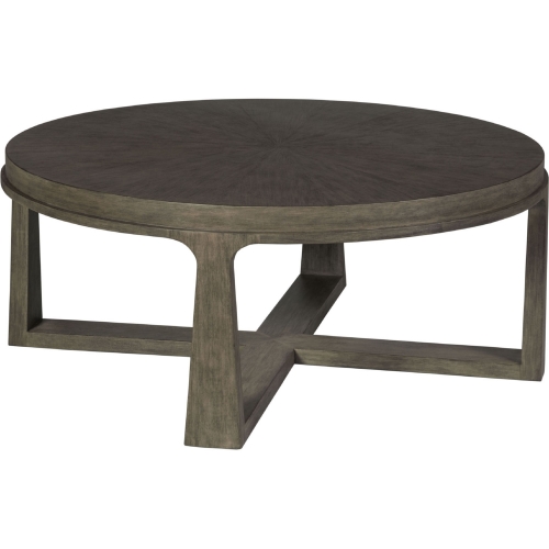 Rousseau Round Cocktail Table in Brushed Gray Finish