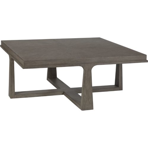 Rousseau Square Cocktail Table in Brushed Gray Finish