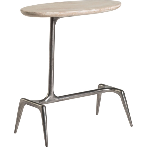 Wilder Oval Spot End Table in Desert Stone & Iron