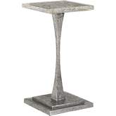 Montreaux Spot End Table in Nickel, Silver Leaf Iron & Acrylic