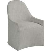 Lily Dining Chair with Casters in Gray Fabric (Set of 2)