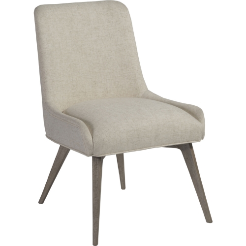 Mila Dining Chair in Brushed Wood & Wheat Fabric (Set of 2)