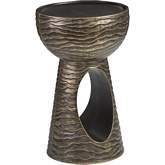 Mika Lamp End Table in Bronze & Gold