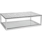 Mar Monte Grate Cocktail Coffee Table in Glass & Silver Leaf Iron