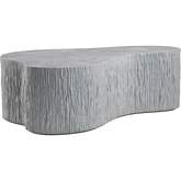 Pangea Cocktail Coffee Table in White Gray Stone & Resin