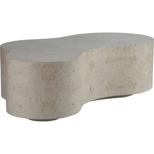 Baronet Asymmetrical Coffee Cocktail Table in Antiqued White