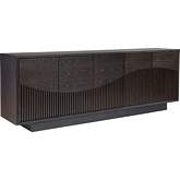 Nightfall 87" TV Stand Media Console in Sandblasted Mocha Brown Oak