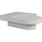 Maxwell Split Level Cocktail Coffee Table in White Gray Finish Wood