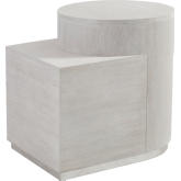 Maxwell Split Level End Table in White Gray Finish Wood