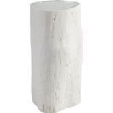 Capitola Asymmetric Spot End Table in White & Silver Leaf Backed Glass