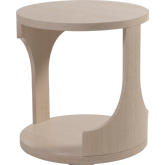 St Ives Round End Table in Sandscape White Wash Brushed Oak