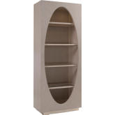 St Ives Bookcase in Sandscape White Wash Brushed Oak & Glass