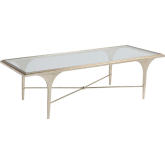 Porto Cocktail Coffee Table in Hammered Textured Champagne Iron & Glass