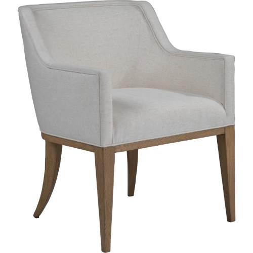 Simpatico Dining Arm Chair in Natural Canvas Color Fabric & White Oak