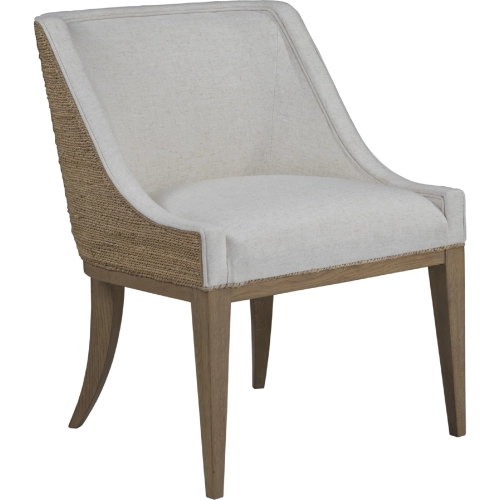 Simpatico Dining Side Chair in Canvas Color Fabric, Seagrass & White Oak