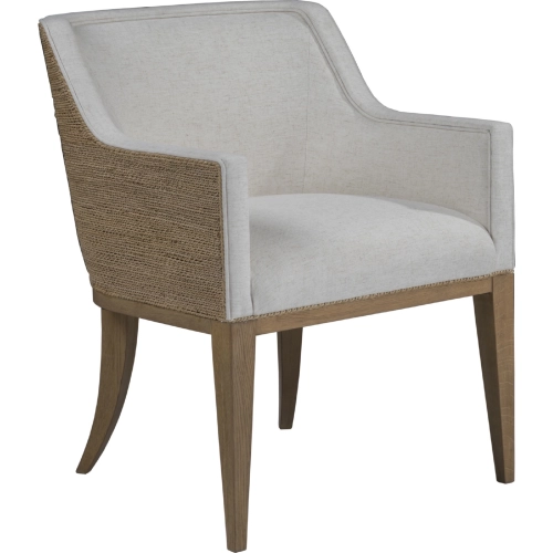 Simpatico Dining Arm Chair in Canvas Color Fabric, Seagrass & White Oak