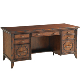 Bal Harbor Isle of Palms Credenza Desk in Sienna Rosewood