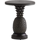 Pineapple End Table in Weathered Driftwood Gray & Charcoal