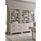 Hewitt File Chest & Hutch in Light Taupe with Ivory Ceruse Finish