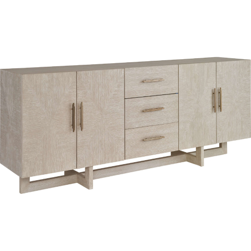 Sorenson 84" TV Stand Media Console in Light Taupe with Ivory Ceruse Finish