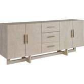 Sorenson 84" TV Stand Media Console in Light Taupe with Ivory Ceruse Finish