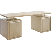 Apogee 3 Piece Desk & 2 File Chests in Wire Brushed Sandscape Finish Wood