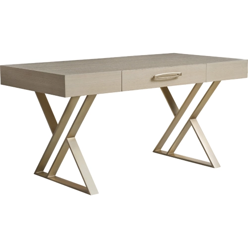 Apogee Writing Desk in Wire Brushed Sandscape Finish Oak Wood