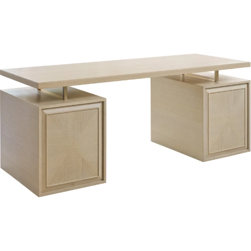 Apogee 3 Piece Desk & 2 File Chests in Wire Brushed Sandscape Finish Wood