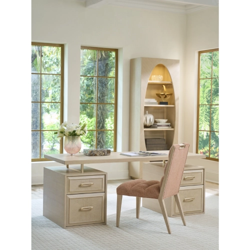 Apogee 3 Piece Desk & 2 File Chests in Wire Brushed Sandscape Finish Wood