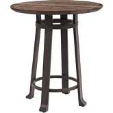Kilimanjaro Outdoor 38" Round Bistro Dining Table in Teak & Espresso Aluminum