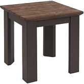 Kilimanjaro Outdoor Serving End Table in Teak & Espresso Aluminum