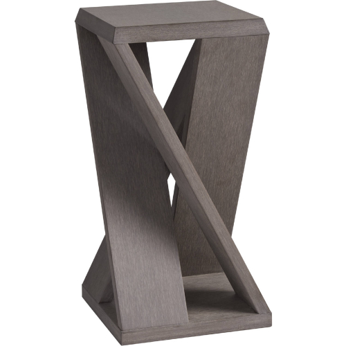 Mozambique Outdoor Accent End Table in Taupe Gray Synthetic Teak