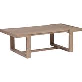 Stillwater Cove Outdoor Cocktail Coffee Table in Brushed Taupe Teak