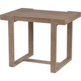 Stillwater Cove Outdoor End Side Table in Brushed Taupe Teak