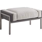 Del Mar Outdoor Ottoman in Pattern Fabric & Aluminum